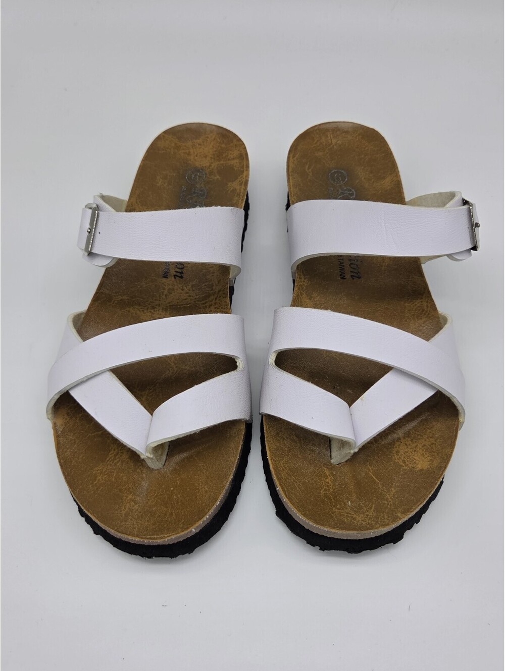 RK Collection Cork Sandals Size 6 White